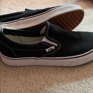 Black slip on vans (womens size 10)